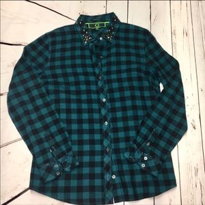 C. Wonder embellished plaid shirt